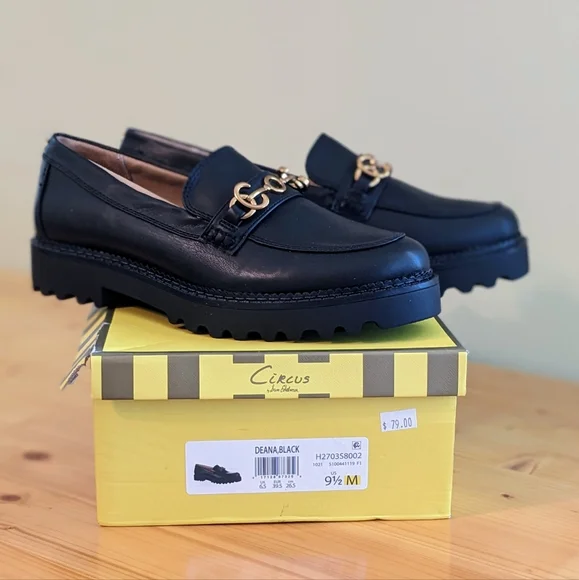 Circus NY Black Deanna Lug Sole Loafers Women Size 9.5 - Picture 7 of 10